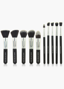 Pinceaux de maquillage noirs de 10 pièces