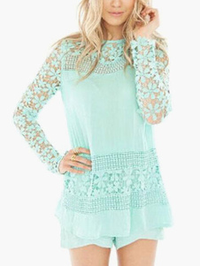 Blouse femme synthétique avec dentelle brodée