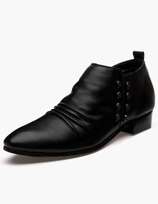 Chaussures homme plissées en PU avec crânes