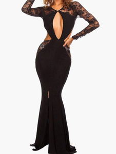 Robe de club en polyester unicolore creusé