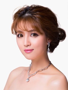 Ensemble de bijoux design de gouttes orné rhinestone