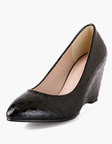 Chaussures compensées en PU à bout pointu