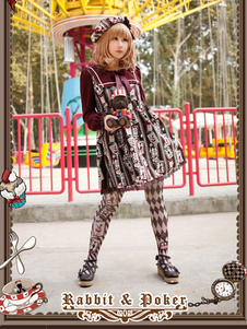 Robe lolita en coton à motif lapin imprimée fleurie