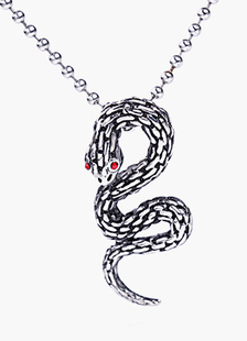Collier masculin argent en forme de serpent