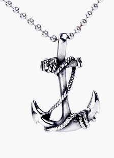 Collier homme argent en forme d'ancre