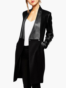 Veste en acétate de cellulose noir style cuir verni