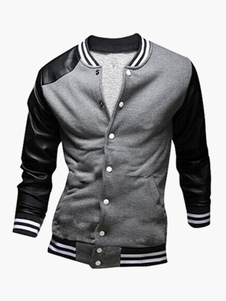 Veste slim color-block en coton mélangé patchwork