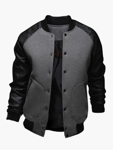 Veste aviateur slim bicolore en coton mélangé