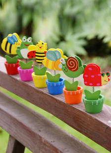 Support de carte de jardin multicolore animal de 6 pièces