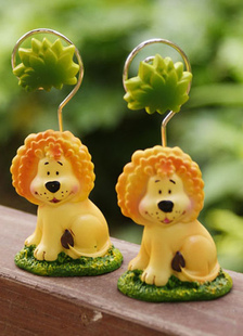 Support de carte de jardin en résine jaune en forme animal