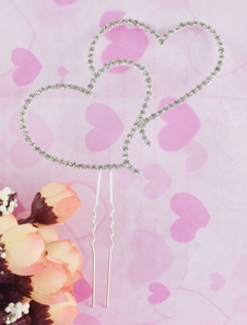 Complètement couvert vitre Double cœur Cake Topper