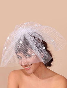 Voile à joues 2 couches en voile de tulle avec applique