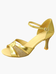 Chaussures de danse latine en PU à bout ouvert