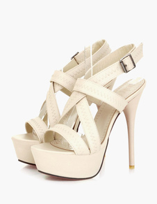 Sandales gladiateur en PU à talon aigu