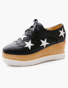 Chaussures en PU imprimé étoile à lacets