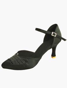 Chaussures de latine en soie et satin à bout pointu