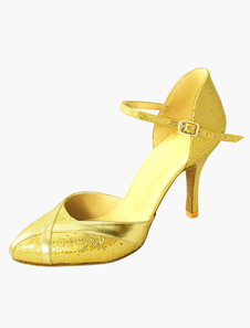 Chaussures de latine en tissu de paillettes à bout pointu