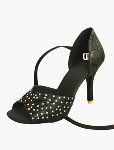 Chaussures de danse latine en tissu de terry à bout ouvert