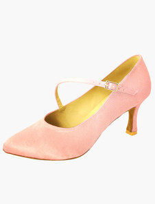 Chaussures de danse latine en soie et satin à bout pointu