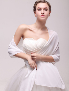 Boléro de mariage en mousseline de soie ivoire