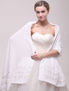 Boléro de mariage en chiffon ivoire