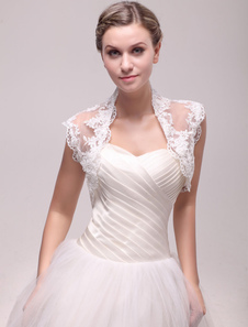 Boléro de mariage en dentelle ivoire