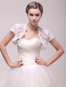 Boléro de mariage avec dentelle blanche