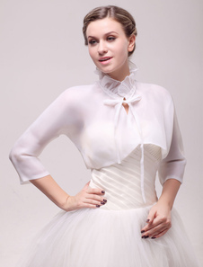 Boléro de mariage en tulle ivoire à lacets