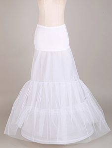 Jupon de forme sirène blanc 2 couches en nylon