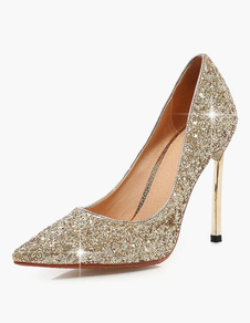 Escarpins pailletés à bout pointu et talon aigu