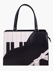 Sac lolita en PU bicolore à motif de piano