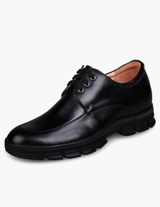 Chaussures homme de cuir noires à talon compensé