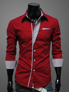 Chemise asymétrique en coton mélangé color-block