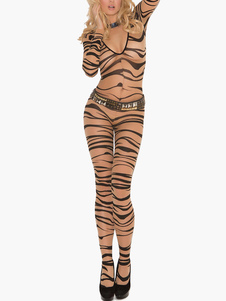 Ensemble de club en spandex à motif de tigre