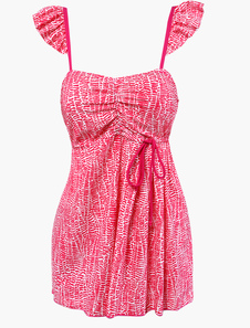 Maillot de bain 2 pièces en polyester avec cordon à bretelles