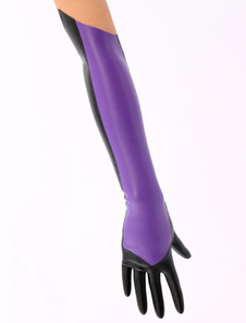 Gants de latex violets bicolore en latex