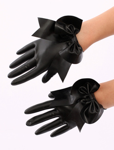 Gants de latex noirs en latex avec nœuds