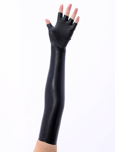 Gants de latex noirs à doigts ouverts
