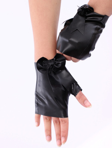 Gants de latex noirs avec nœuds de papillon
