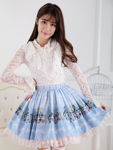 Angle bleu dentelle Polyester Lolita jupe