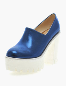 Chaussures à talon épais en PU perlé