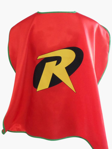 Cape rouge synthétique de film Robin pour enfant
