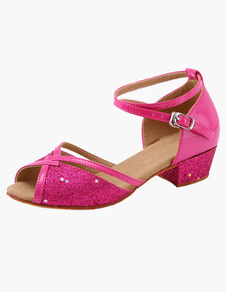 Chaussures danse latine à paillette à talon chiot