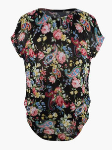 Robe d'été multicolore synthétique imprimée fleurie