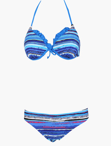 Underwire Stripes Lycra Spandex Bikini maillot de bain
