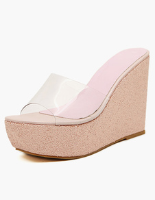 Glisse talon Wedge transparente PVC