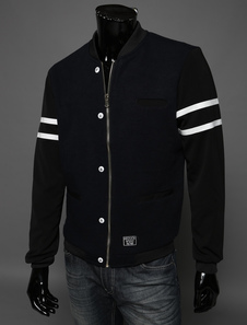 Veste de base-ball en nylon bleu marine foncé