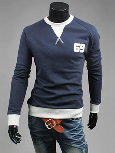 Sweat bicolore slim en coton mélangé