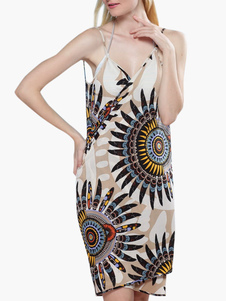 Blouse de plage casual multicolore imprimée