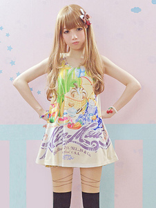 Multi couleur mignon coton impression Lolita Blouse
